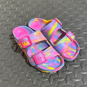 Girls Colorful Buckle Slide Sandals 11/12